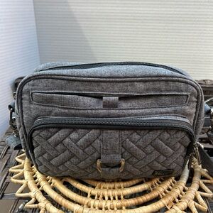 Lug “Carousel” Grey w Black  trim Quilted 3 in 1 (crossbody ,belt bag, shoulder)